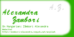 alexandra zambori business card