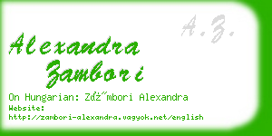 alexandra zambori business card